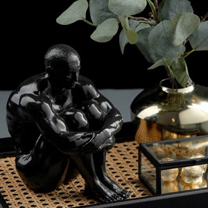 Thinker Man Sculpture Minimalist Decor Realistic Art Modern Home Decor 19.5cm Height