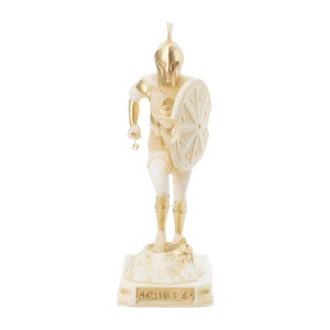Scultura di Achille Antica figurina greca Eroe della guerra di Troia Calco in marmo Altezza 7,3 pollici