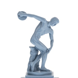 Diskobolus Sculpture Greek Statue Modern Colour Handmade Statue 23.5cm Height