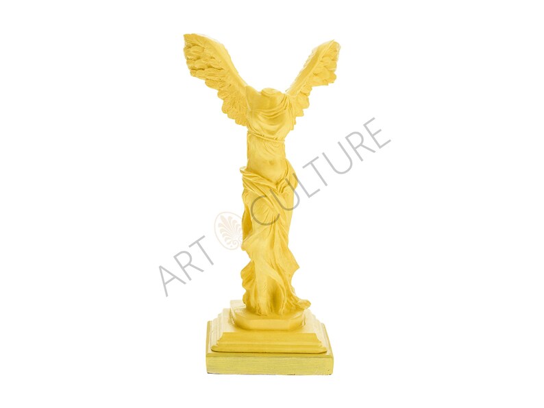 Winged Victory Nike Of Samothrace Statue Ancient Greek Famous Sculpture 31 cm Height Yellow