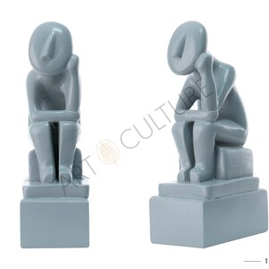 Modern Bookends Set Of 2(Pieces) Cycladic Idols Sculptures Home Decor 20 cm Height Ciel