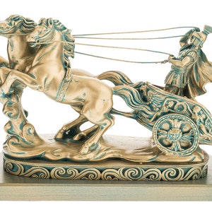 Carro di Achille, Scultura Greca, Statua Greca Antica, Statua Romana, Statua Dipinta, Statua Mitologica in Bronzo, Statuetta Moderna
