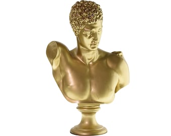Hermes Statue,Greek Sculpture,Large Hermes Gold Bust,Sculpture, Roman Statue, Decorative Figurine, statuette home decor,Bust Statue