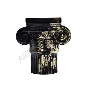 Art Statue Ionic Colum Modern Bookend Handpaint Minimalist Decor