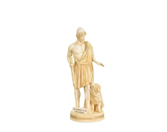 Odysseus Statue Greek king of Ithaca and the hero of Homer's epic poem, the Odyssey With His Faithful Dog Argos Ithaca King Warrior