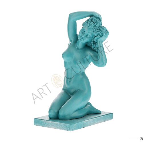Nude Female Greek Muse Sculpture Goddess Venus Aphrodite Turquoise outlet 29 cm Height