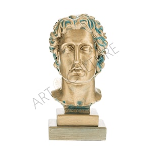 Alexander the Great Statue Decorative Bust Greek Macedonian King Sculpture 18.5 cm Height