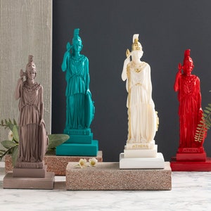 Art Statue Athena Greek Goddess Pop Art Sculpture Modern Painted 28 cm Height