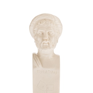 Pythagoras Bust Greek Head Statue Ancient Greek Mathematician Sculpture 18cm