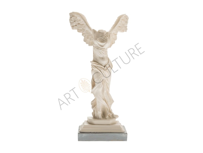 Winged Victory Nike Of Samothrace Statue Ancient Greek Famous Sculpture 31 cm Height Beige