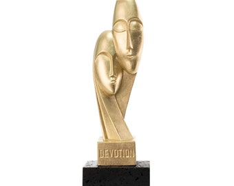 Escultura de devoción griega cicládica, estatua de piedra blanca, regalo para pareja, 25 cm de altura