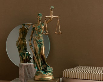 Lady Justice Statue Themis Greek Goddess Sculpture 28cm Height