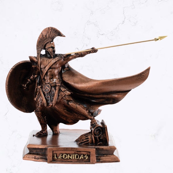 Leonidas Unique Sculpture Greek Artwork Original Figurine 7.1 inch Width