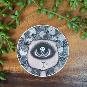 Cyclops Sticker 3&quot; Die-Cut Vinyl Sticker | Cyclops  One Eye | Creepy Cute | Art Doll | Waterproof Laptop Planner Water Bottle Sticker