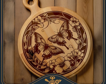 Butterfly Lazy Susan-lasergravurebestand (digitale download van SVG)