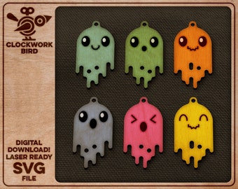 Halloween ghost earring set (6 pieces) - Unique laser cut file