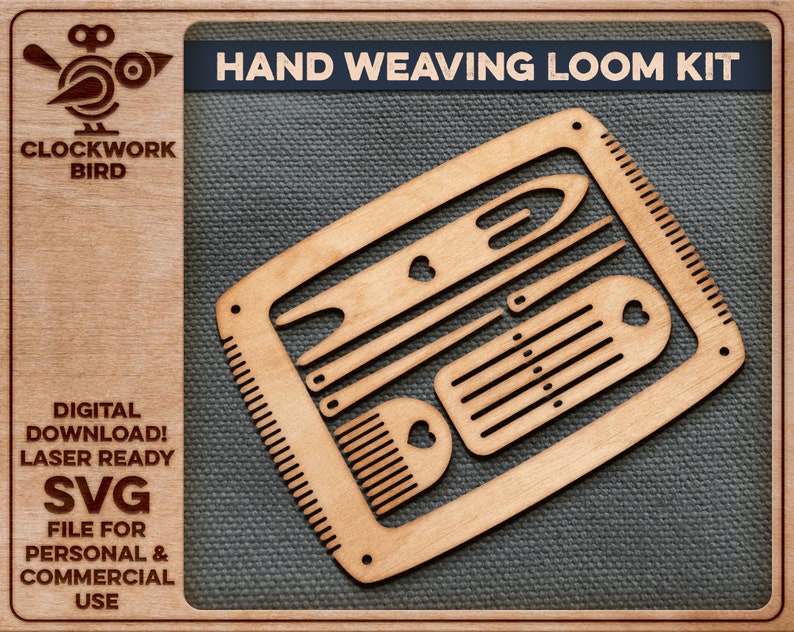 Hand weaving kit: frame loom, rigid heddle, comb, shuttle and needles imagem 2