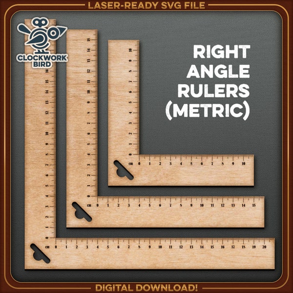 Right Angle Ruler Set (metric / cm) - Unique laser cut file