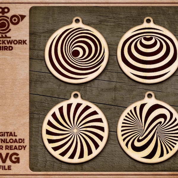 Hypnotic earrings - Unique laser cut file