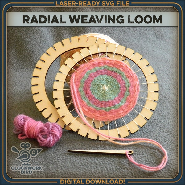Kit métier à tisser radial/circulaire avec peigne et aiguilles (2 tailles)