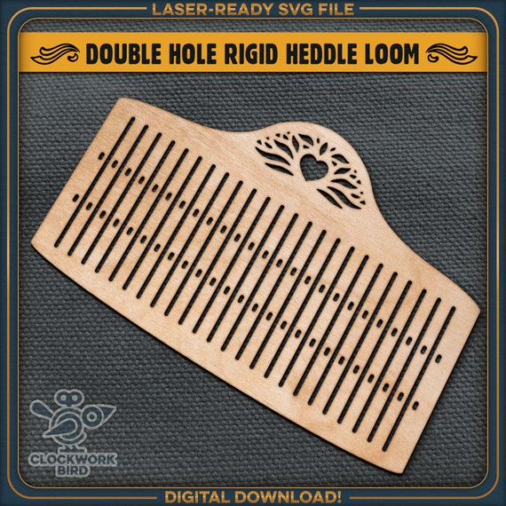 Double Hole Tape Loom, Rigid Heddle Loom for 73 Threads (SVG Laser