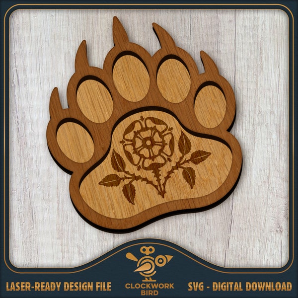 Bear paw trinket tray design SVG (Trinket dish / beading tray / bead organizer) laser cut file
