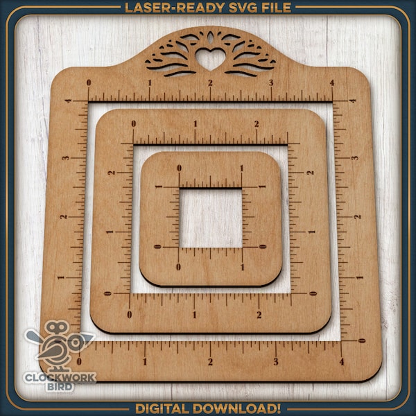 Swatch Ruler Set : fichiers découpés au laser pour la couture et le bricolage (téléchargement numérique SVG)