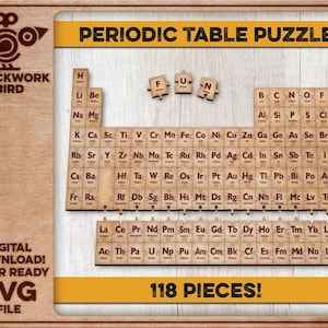 Puzzel van het periodiek systeem - Educatieve lasergesneden SVG