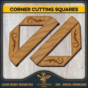 Bookbinding Corner Cutting Squares, Vintage Style (SVG Laser Cut Files)