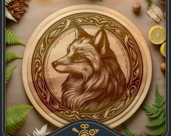 Fox Cutting Board SVG: Laser Engraved Charcuterie Board Design (Digital Download)