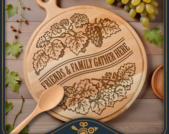 Friends and Family Charcuterie Board SVG - Vintage Lazy Susan Laser File