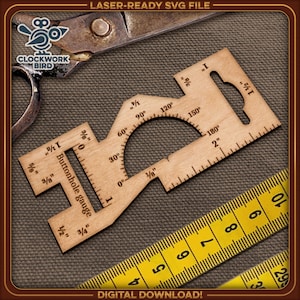 Seam gauge (US - inches) - Unique laser cut file