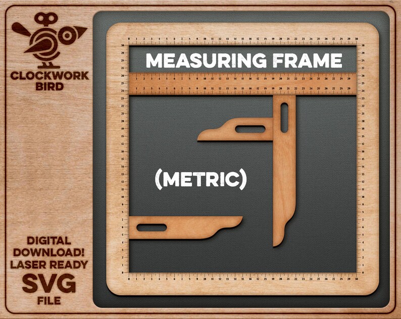 Measuring Frame SVG Laser Cut File With Sliding Ruler (digital Download ...