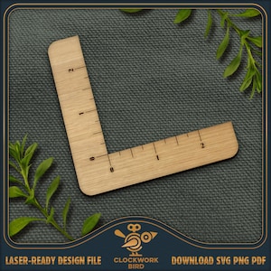 Knitting Swatch Ruler: L-Shape Tapestry Gauge (Laser Cut SVG File)