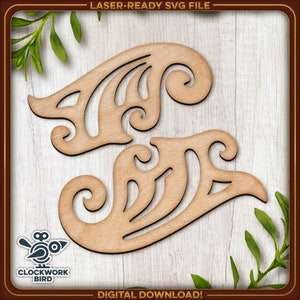 French curve rulers (2 designs, detailed) - Unique laser cut file