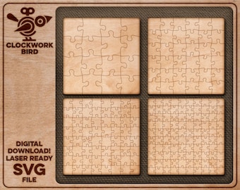 Sjablonen voor puzzels: vierkant - SVG-laserbestand