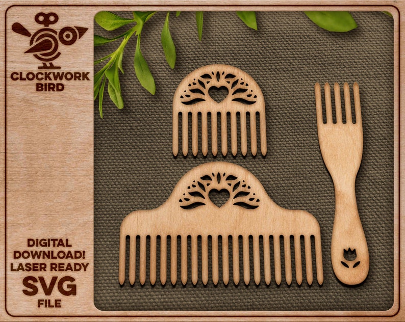 Medieval / Viking style weaving fork and combs 2 different sizes image 2