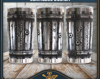 Rustic wooden cup pattern Tumbler Seamless SVG laser file - Vintage style texture design for 20oz or 30oz tumbler engraving