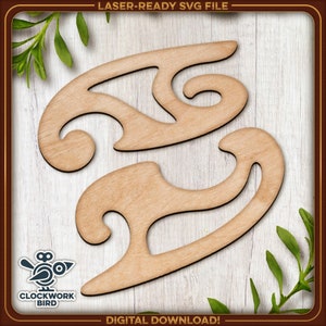 French curve rulers (2 designs, short) - Unique laser cut file
