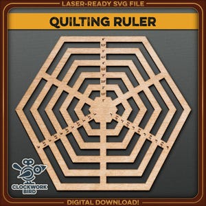 Plantilla de regla para acolchado: forma hexagonal - 6 pulgadas (archivo digital)