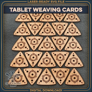 Viking Tablet Weaving Cards, Triangle Shape (4-Hole Digital Cut Files)