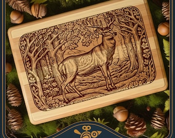 Majestic Stag Cutting Board SVG: Laser Engraving File (Digital Download)