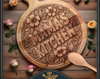 Cutting Board SVG: Victorian Round Charcuterie Design (Laser File)