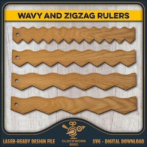 Reglas onduladas y en zigzag SVG: Archivos de corte láser para manualidades