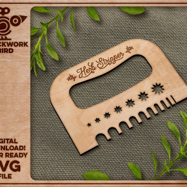 Herb stripper (flat bottom) - unique laser cut file