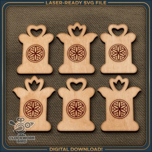 Viking Style Floss Bobbin SVG: Laser Cut Thread Organizer (Digital Download)