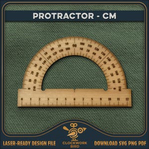 Protractor SVG Pattern: Accurate Metric Ruler (12cm Laser File)