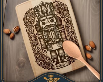 Nutcracker Cutting Board SVG: Vintage Christmas Charcuterie Design