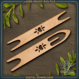 Weaving Shuttle SVG File: Medieval Style - Laser Ready Vector
