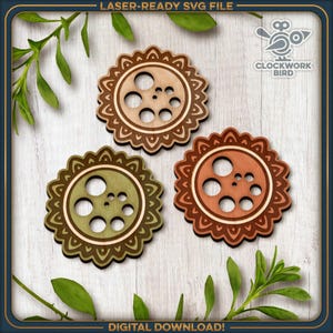 Viking Spinning Diz, Sunflower Design (8 Holes for Yarn Plying)